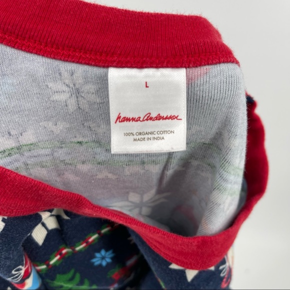 Hanna Andersson Christmas Winter Gnome Pajama Long Sleeve Top Fitted - Picture 2 of 4